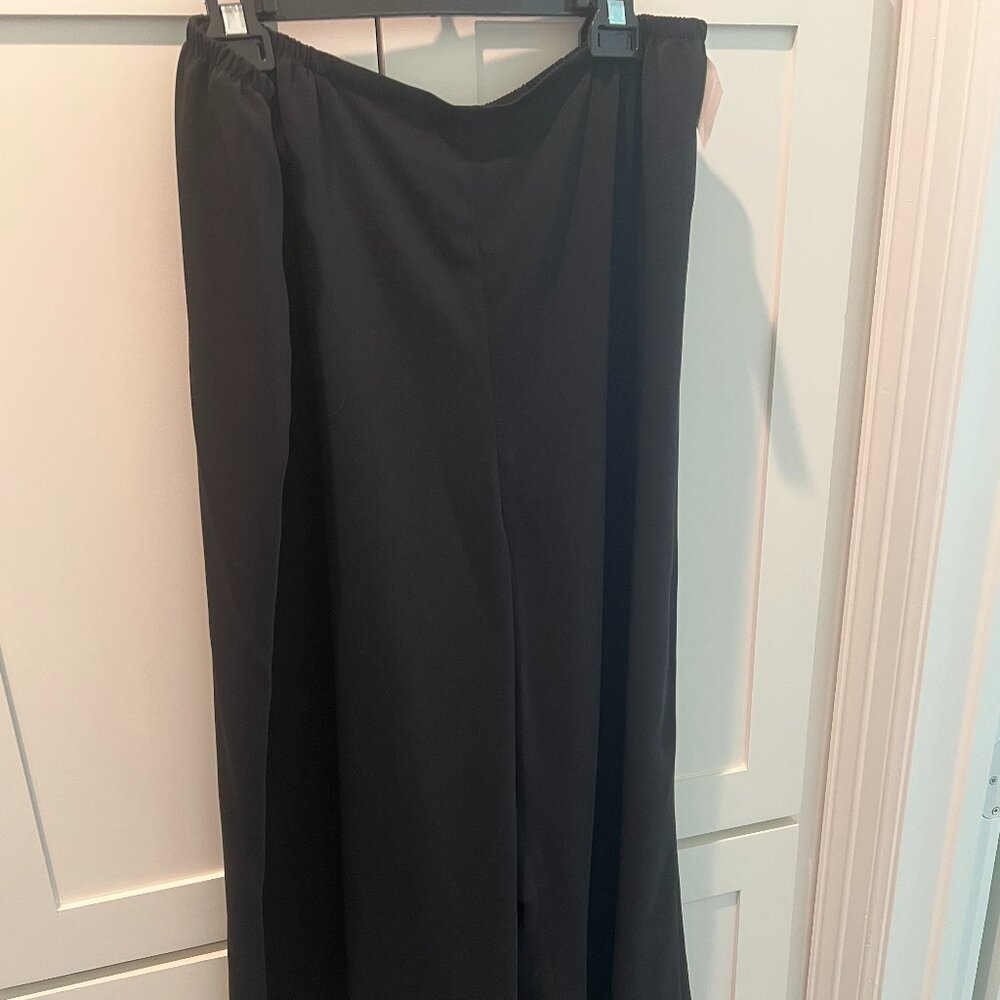 Caroline Rose Black  Elegant Wide-leg Pants, Size 2X